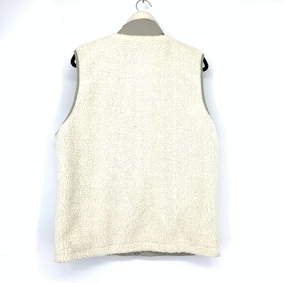 Jack & Jones Originals Studio Sherpa Full Zip Vest Mens Size Medium Cream Gray - Picture 2 of 7